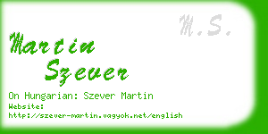 martin szever business card